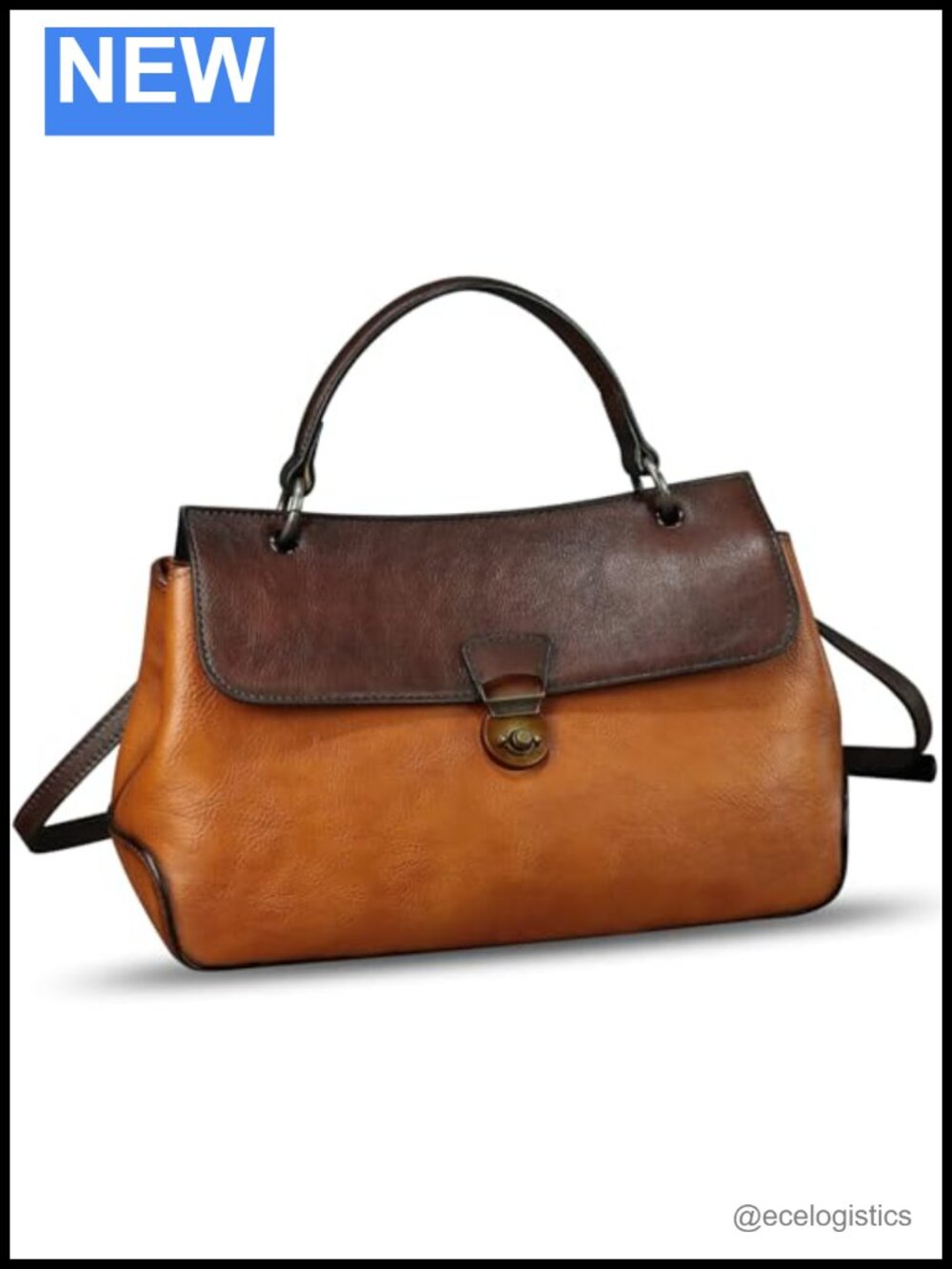 Genuine Leather Satchel Handbag Crossbody Vintage Women's Purse